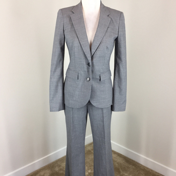 Banana Republic Pants - Banana Republic 6 Gray Wool Pant Suit Bi Stretch